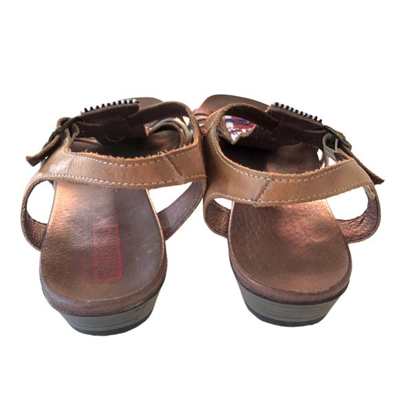 Pikolinos Beaded Sandal EU 38 Ankle Strap Brown Blue Red White - Picture 8 of 13